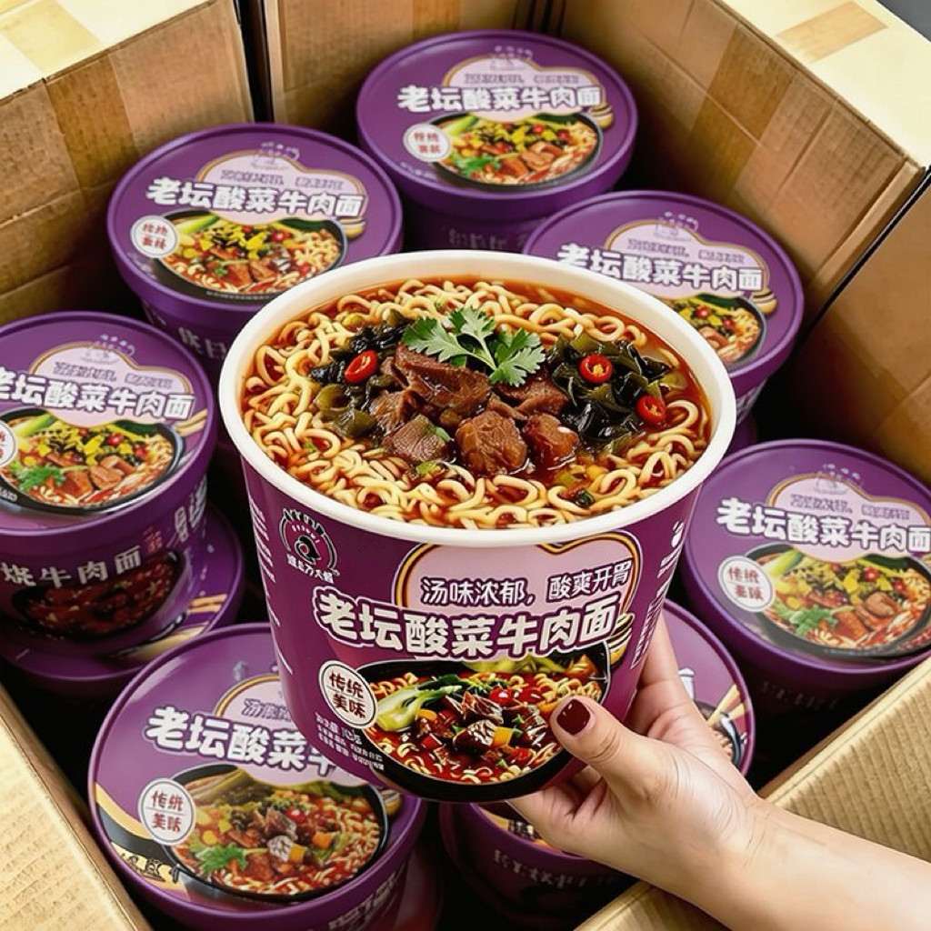12大桶】老坛酸菜牛肉面方便面桶装批发泡面学生宿舍夜宵速食