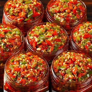 开胃辣椒酱批发 青红双椒剁椒酱香辣下饭菜拌面调味酱瓶装 特价