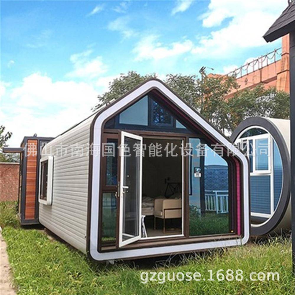 景区网红住宅轻钢可移动轻钢别墅防腐蚀钢结构海边民宿太空舱