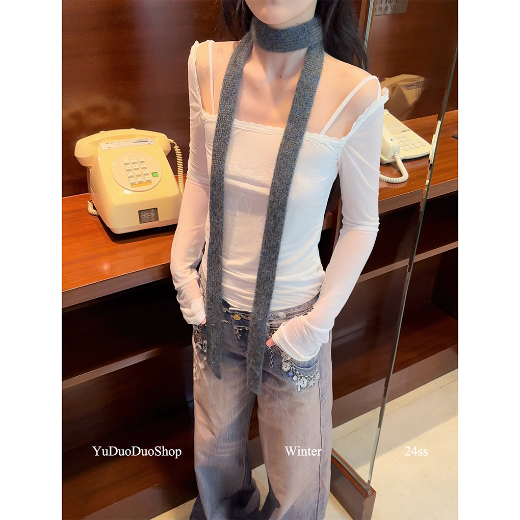 秋冬搭配单品~细闪针织长条围巾