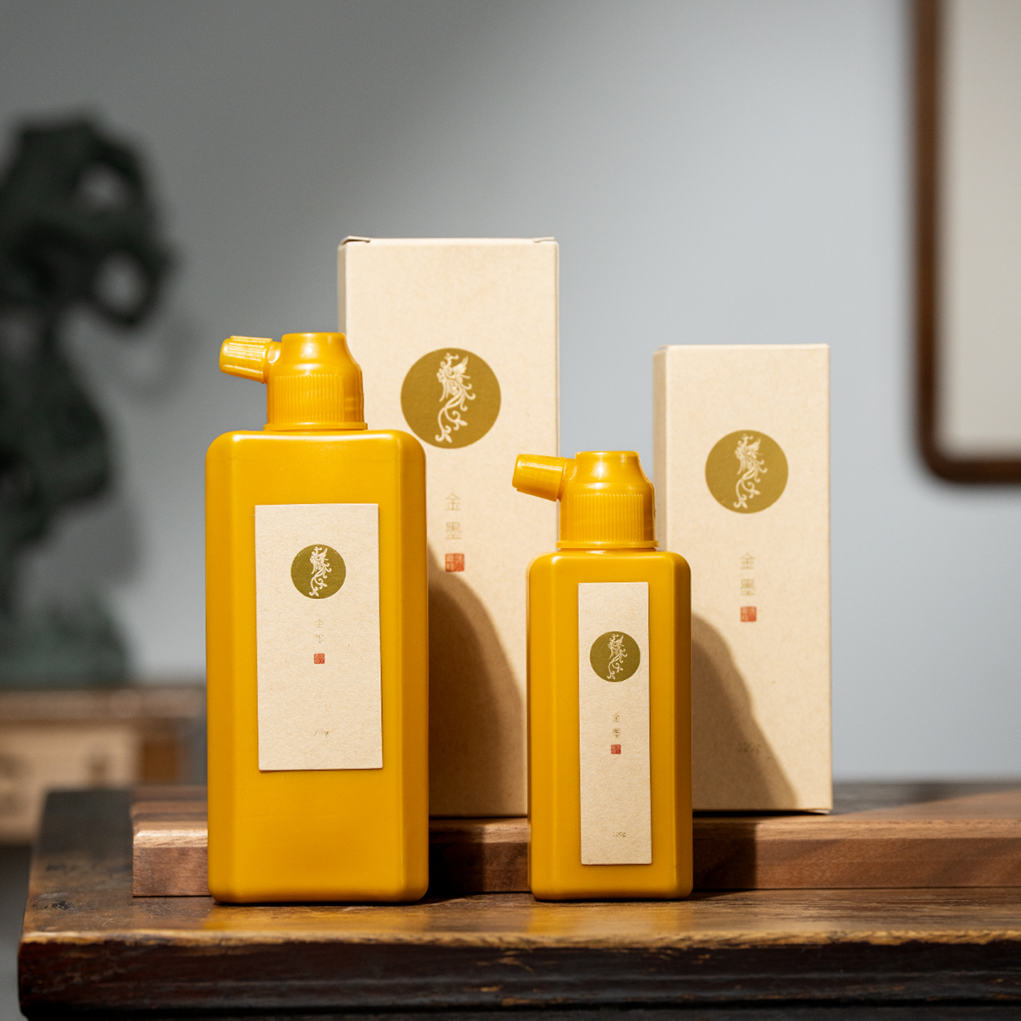 湖颖金墨写对联专用金墨汁国画