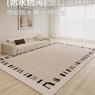 高级厚家用房间可擦地垫卧室免洗防水客厅感沙发现代床边 地毯新款