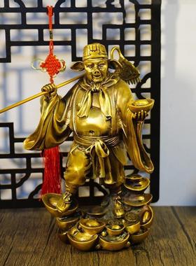 28cm超大号猪八戒铜雕像摆件天蓬元帅佛像工艺品生肖猪家居装饰品