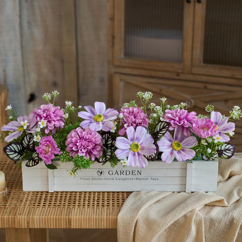 仿真花栅栏假花插花桌面遮挡绿植盆栽摆设装饰插花束客厅花园摆件