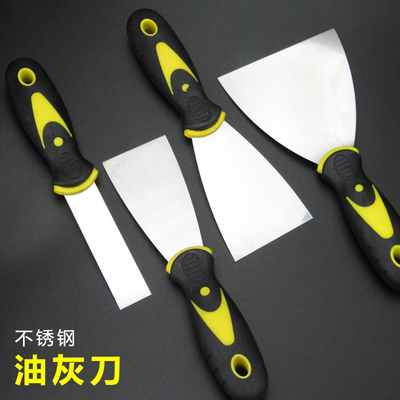 加厚不锈钢油灰刀实木清洁铲刀抹灰泥刀腻子装修墙批刮刀油漆工具