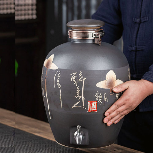 景德镇陶瓷泡酒坛子5斤10斤20斤30斤50斤100斤酿酒缸白酒米酒密封