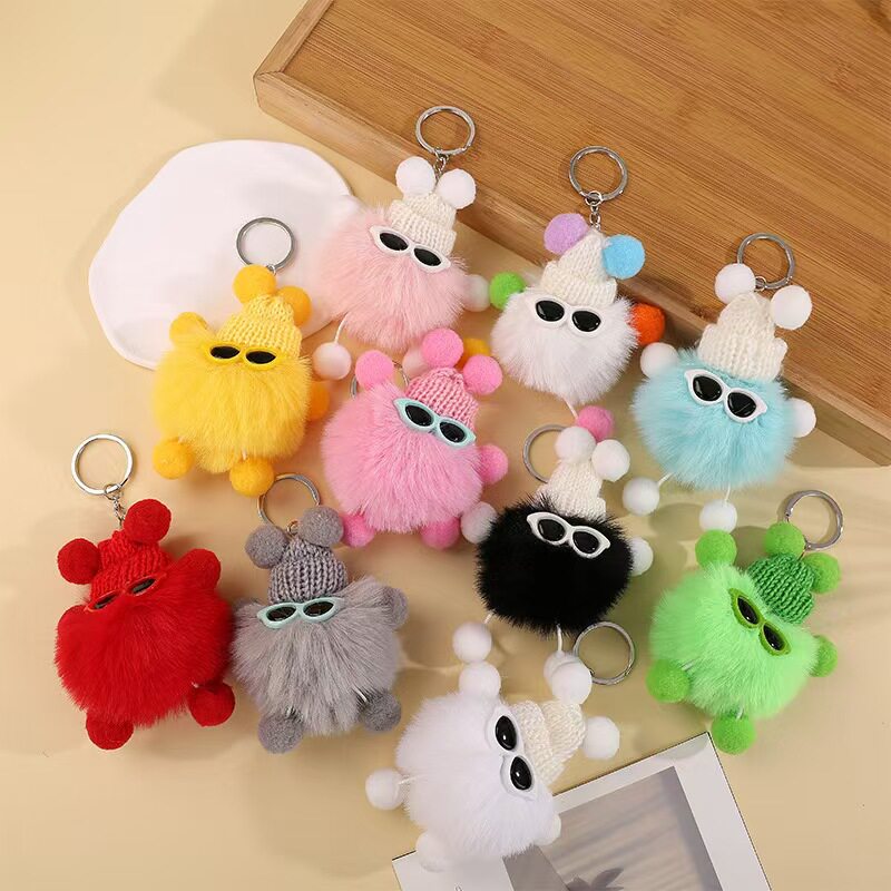 2026新款萌宠小煤球怪兽公仔挂件钥匙扣书包挂件毛绒超萌可爱礼物