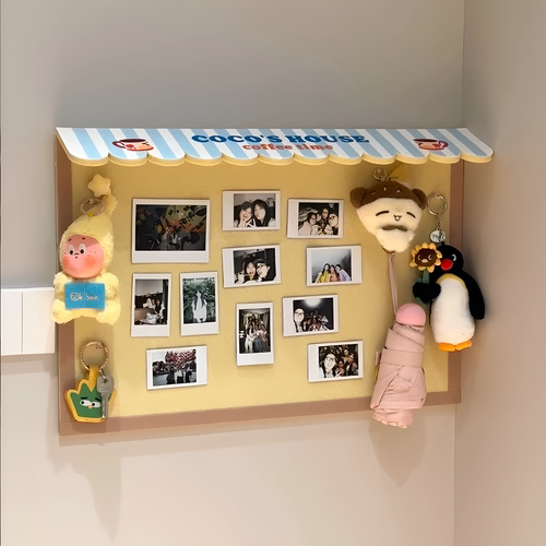 毛毡板墙贴拍立得照片墙许愿景板diy墙面展示板软木板墙上陈列架