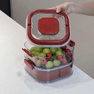 密封水果收纳盒家用客厅茶几糖果零食摆放分层大容量干果防潮果盘