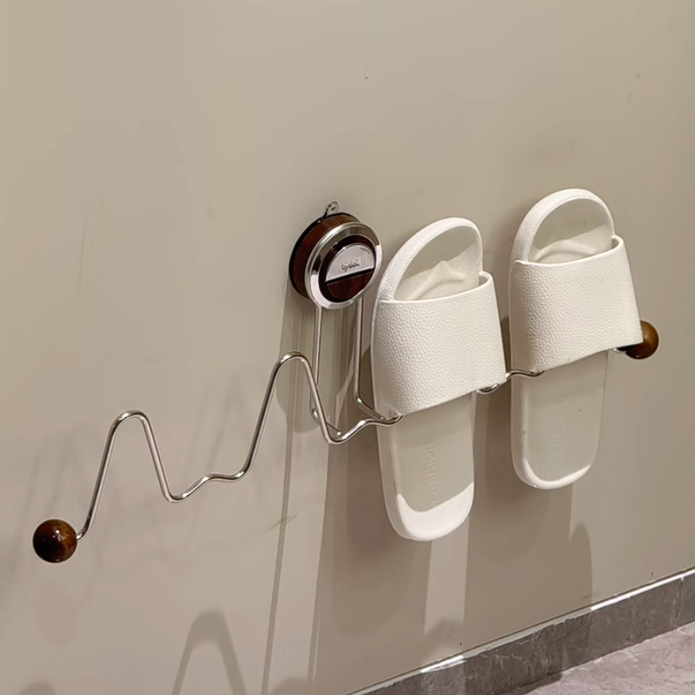 免打孔浴室阳台吸盘壁挂凉鞋架