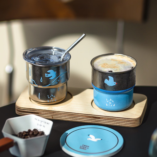 纯钛杯茶杯咖啡喝水杯子飞鸟系列户外聚会露营野餐随手啤酒杯钛杯