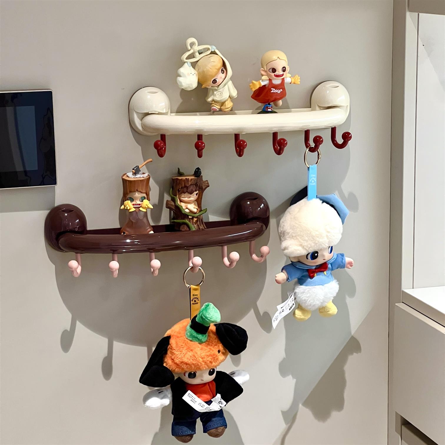 吸盘玄关挂钩置物架圆鼓鼓连排钩厨房浴室墙壁免打孔收纳置物架子