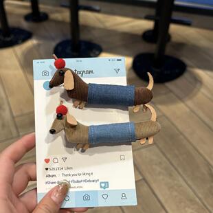 ININHOME家居馆肠狗狗发圈抓夹女甜美双马尾丸子头发绳盘发夹发饰