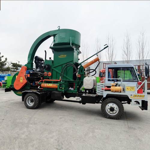 户外玉米秸秆粉碎打包 青贮黄储方捆打包机 车载式粉碎打包机