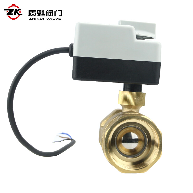 手自一体电动二通球阀AC220V带手动风机盘管控制阀DN15 20 25 32