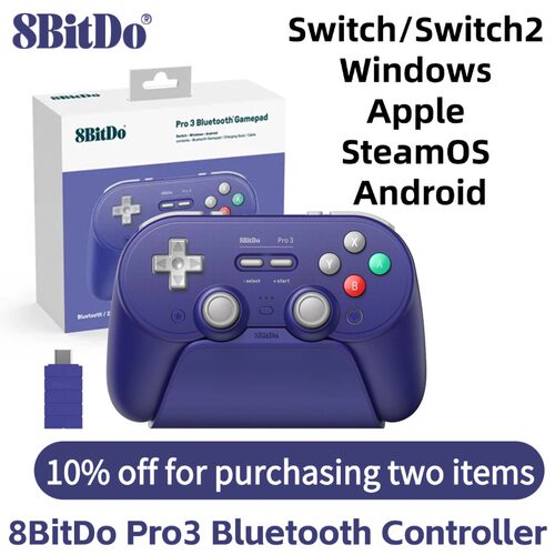 8BitDoPro3蓝牙手柄TMR电磁摇杆