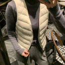 90白鹅绒轻薄羽绒马甲短款 排骨V领打底 女内胆大衣内搭外穿修身