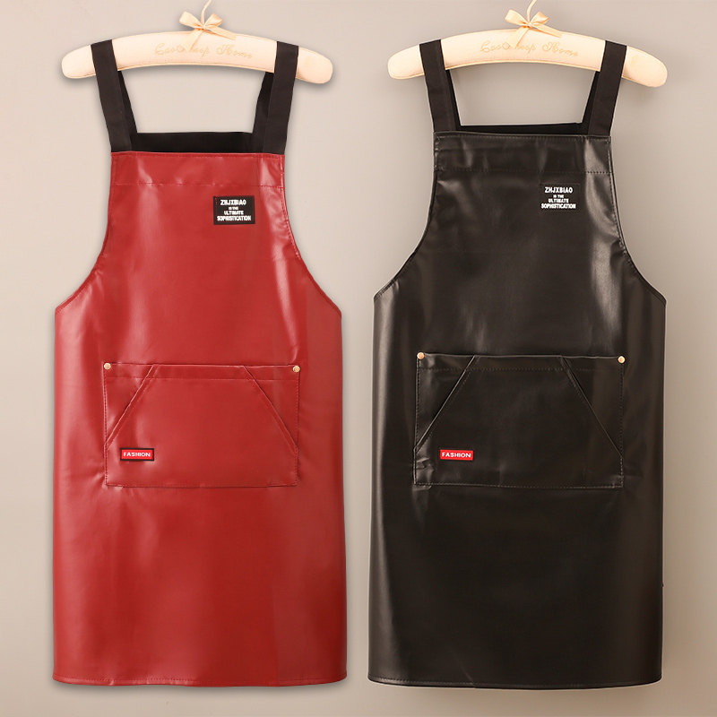 纯色PU软皮革防水防油围裙厨房做饭餐饮专用定制logo印字工作男女,家庭/个人清洁工具,围裙,淘宝优惠券,粉丝福利购,淘宝优惠卷