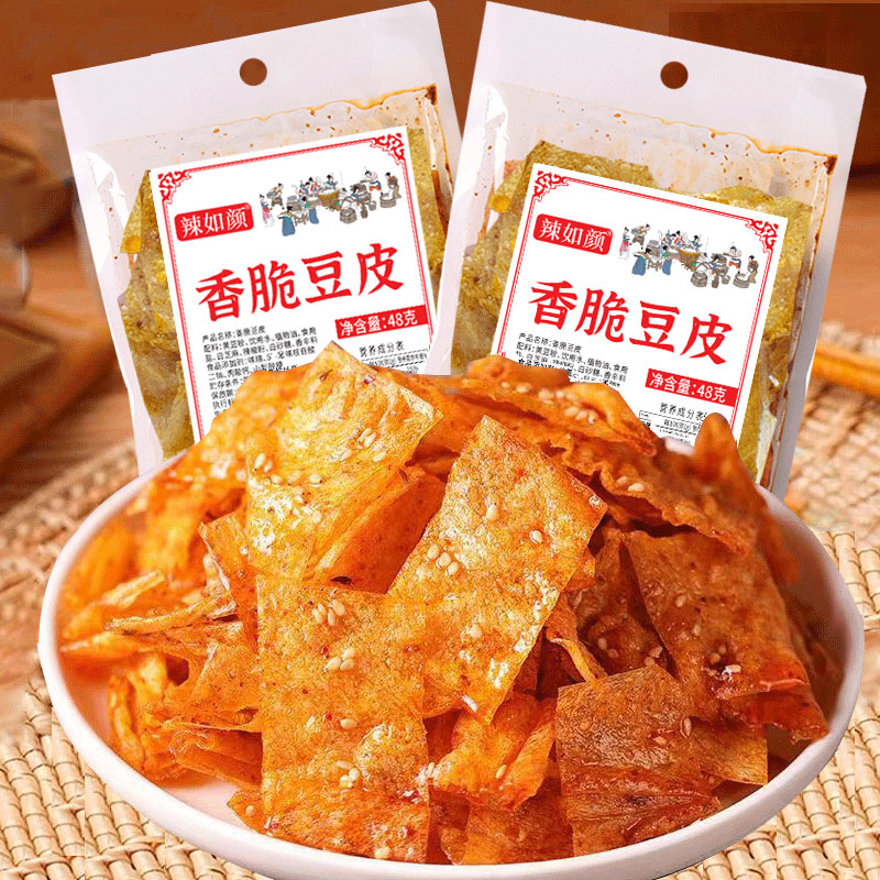 辣如颜香脆豆皮香辣解馋酥香薄脆办公室休闲零食快乐分享独立包装