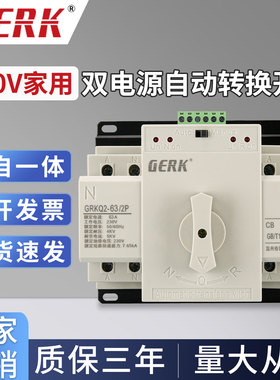 双电源两路自动切换开关家用220VATS转换开关2P63A三相四线CB级