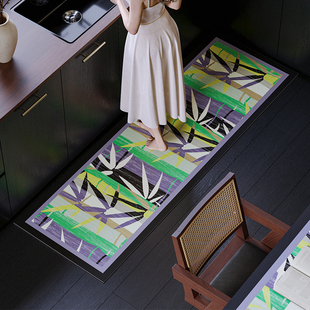 竹斓轩中式 墨竹高级感家用厨房地垫耐脏防滑硅藻泥吸水速干脚垫