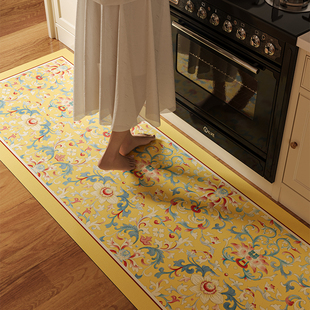 玉黛春新中式 厨房地垫防滑防油可擦免洗长条脚垫门垫进门家用定制