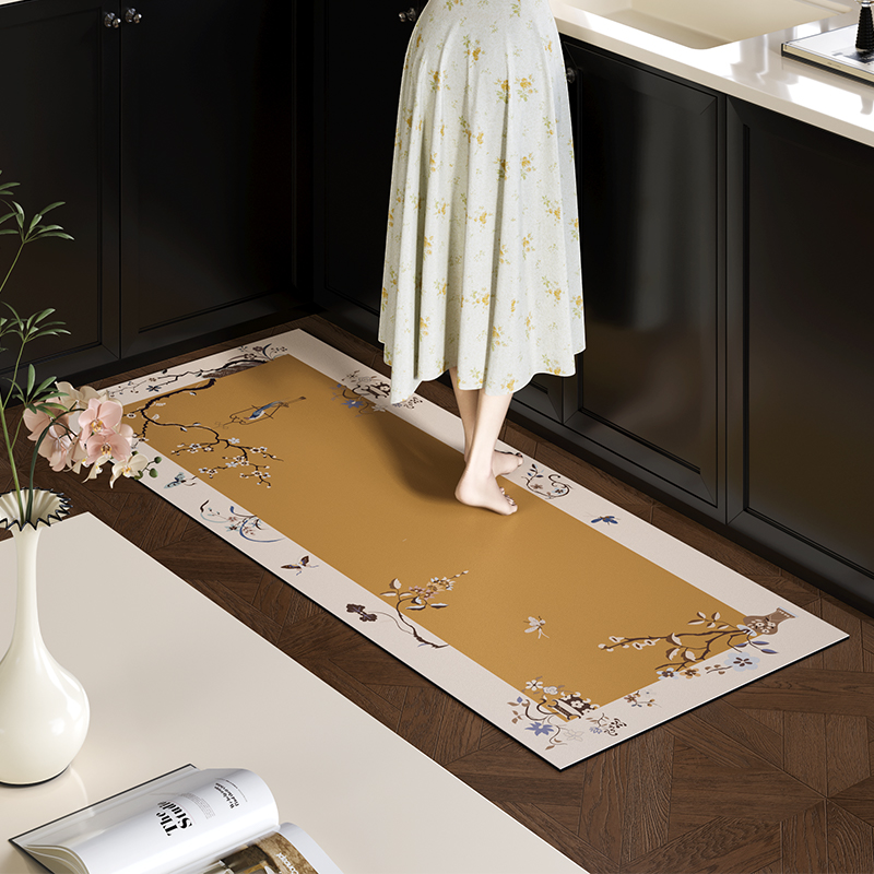 莺语芬芳中式厨房地垫矽藻泥地毯吸水速干垫2025新款防滑可擦脚垫