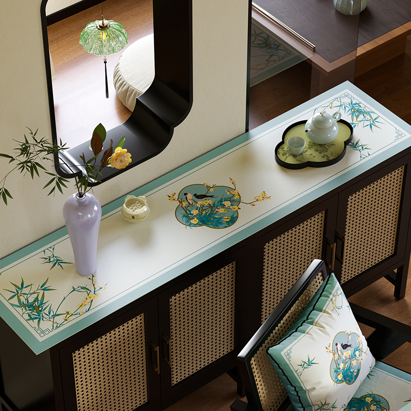 中式国风边柜垫防水防油防尘