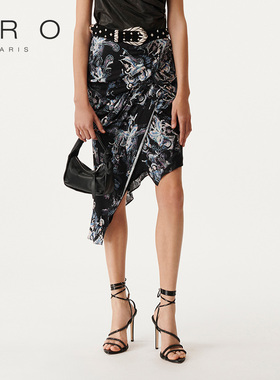 IRO NIGHT 2025春季气质高腰不规则印花包臀半身裙WP31CARTINA23S