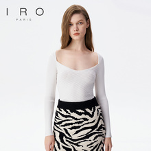 IRO Night 2025年秋冬季款修身显瘦内搭方领针织上衣IWF341M03900