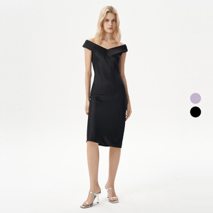 亮面肌理暗纹落肩连衣裙WP33KADIA24S 2026年夏季 IRO NIGHT