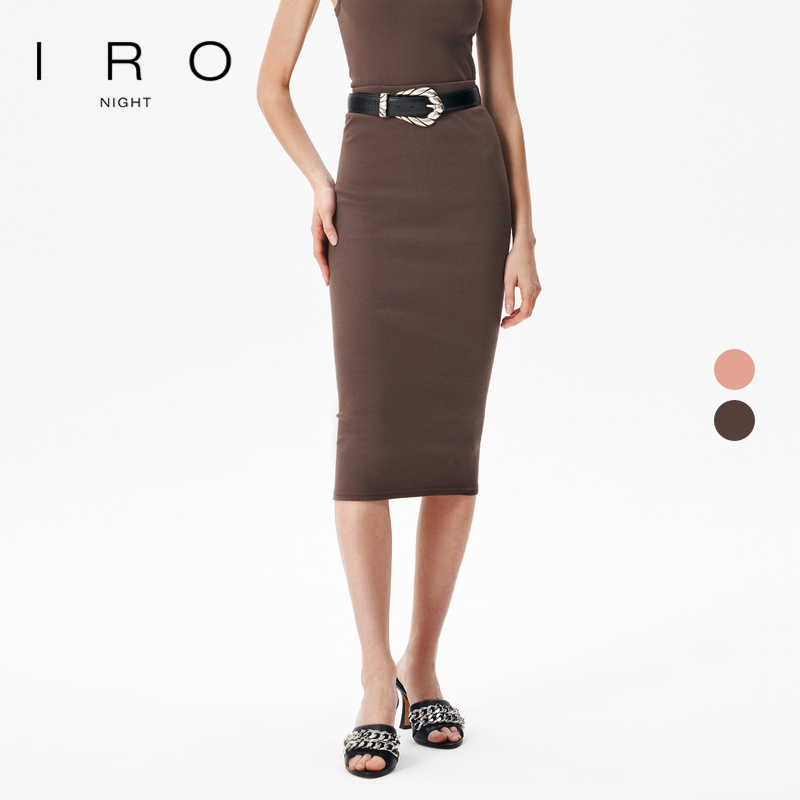 弹力半身裙IRO轻奢包臀坑条修身