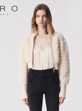 IRO NIGHT 2025年冬季款气质修身纯羊毛短款外套IWF334M07800