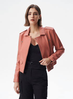 IRO NIGHT 2025年冬季羊皮机车风翻领皮衣外套WP137ASHVILLE24S