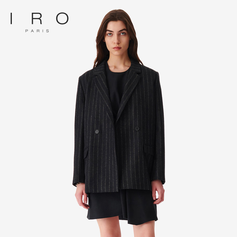 早秋双排扣毛呢外套IRO法式