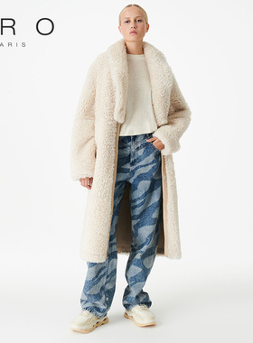 【明星同款】IRO NIGHT 2025年冬皮毛一体长款大衣WM06KAMALA22W