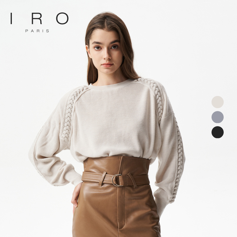 秋季针织毛衣IRO麻花圆领