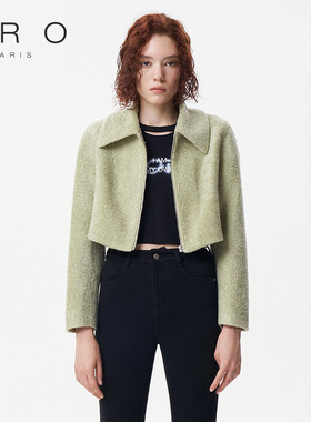 IRO NIGHT 2025年冬季新款气质修身百搭短款毛呢外套IWF334T01700