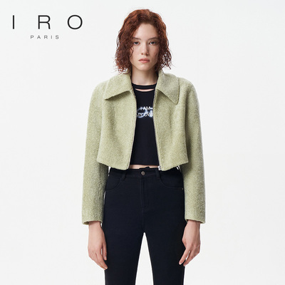 IRO气质修身显瘦短款毛呢外套