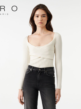 IRO NIGHT 2025年春季方领交叉桑蚕丝针织打底上衣WP12AMAROK22W