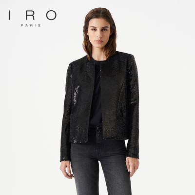 IRO复古亮片短款开襟外套