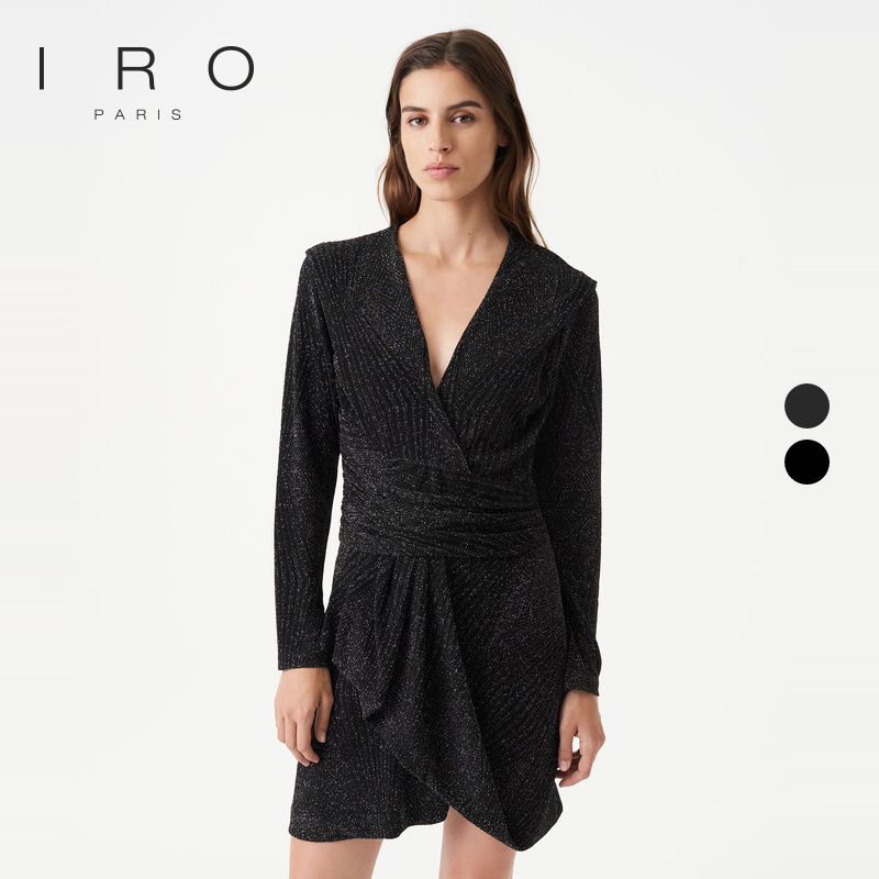 IRO春季法式收腰修身直筒连衣裙