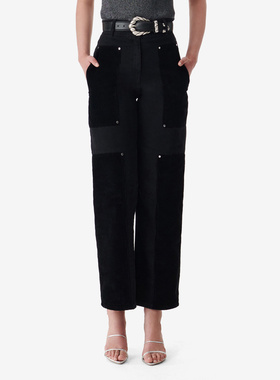 IRO NIGHT 2025年冬季拼接装直筒酷飒牛仔长裤工WM23ELYSSA24W