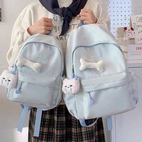 纯色百搭小书包韩版少女双肩背包