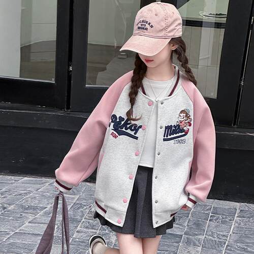 女童春秋棒球服2026新款运动外套