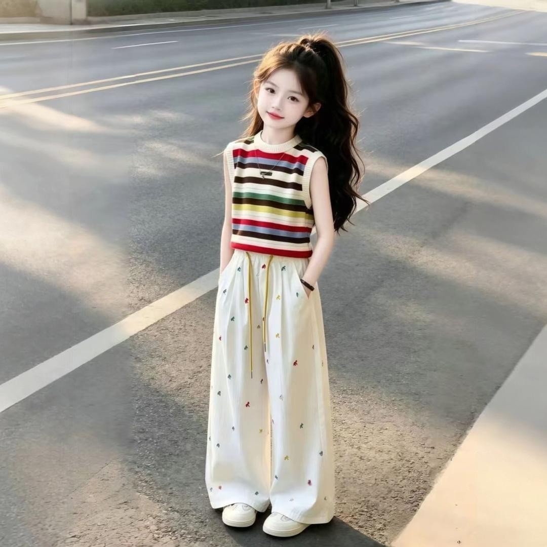 夏季套装2026新款儿童多巴胺条纹图片