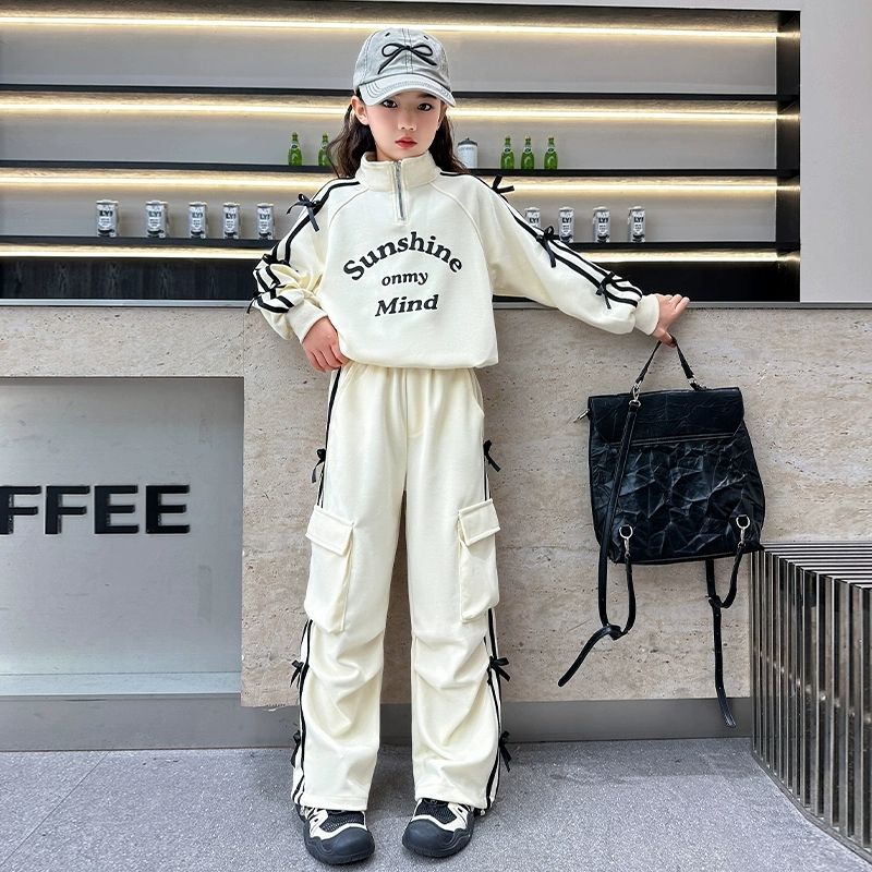 女童秋季套装新款儿童网红洋气时髦卫衣两件套中大童运动服春秋装