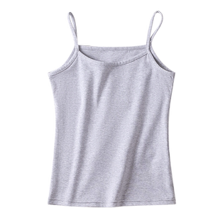 纯棉吊带背心女2026新款夏季外穿内搭白色打底带胸垫美背无袖上衣