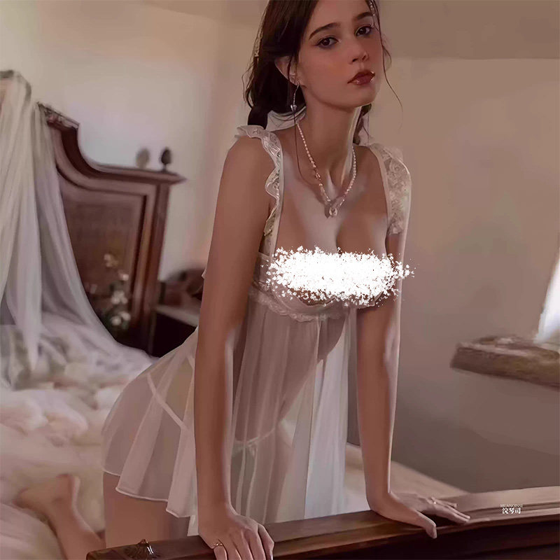 纯欲性感蕾丝吊带睡裙夏款女睡衣巨辣上衣修身辣妹包臀裙2025新款