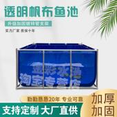 透明帆布鱼池防水布带支架加厚一面观赏养殖池户外暂养池养鱼水箱